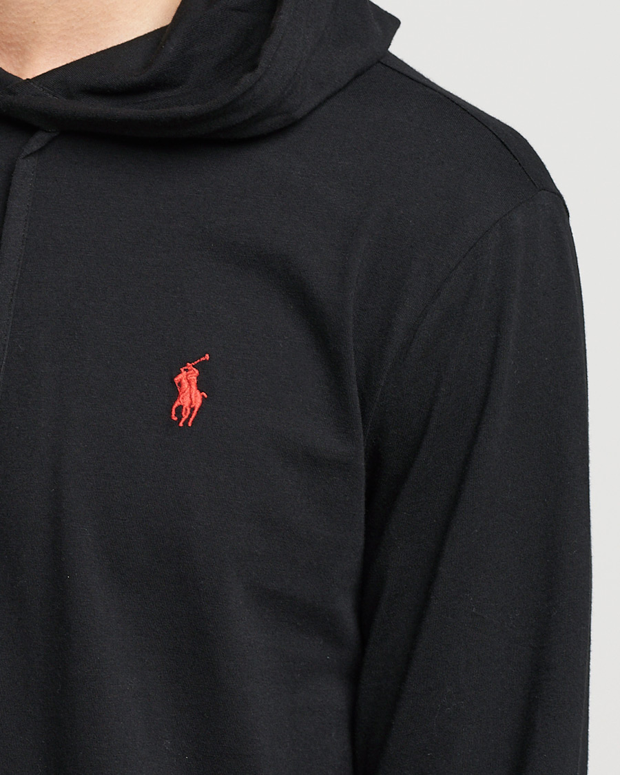 Men | Sweaters & Knitwear | Polo Ralph Lauren | Long Sleeve Hooded T-Shirt Polo Black