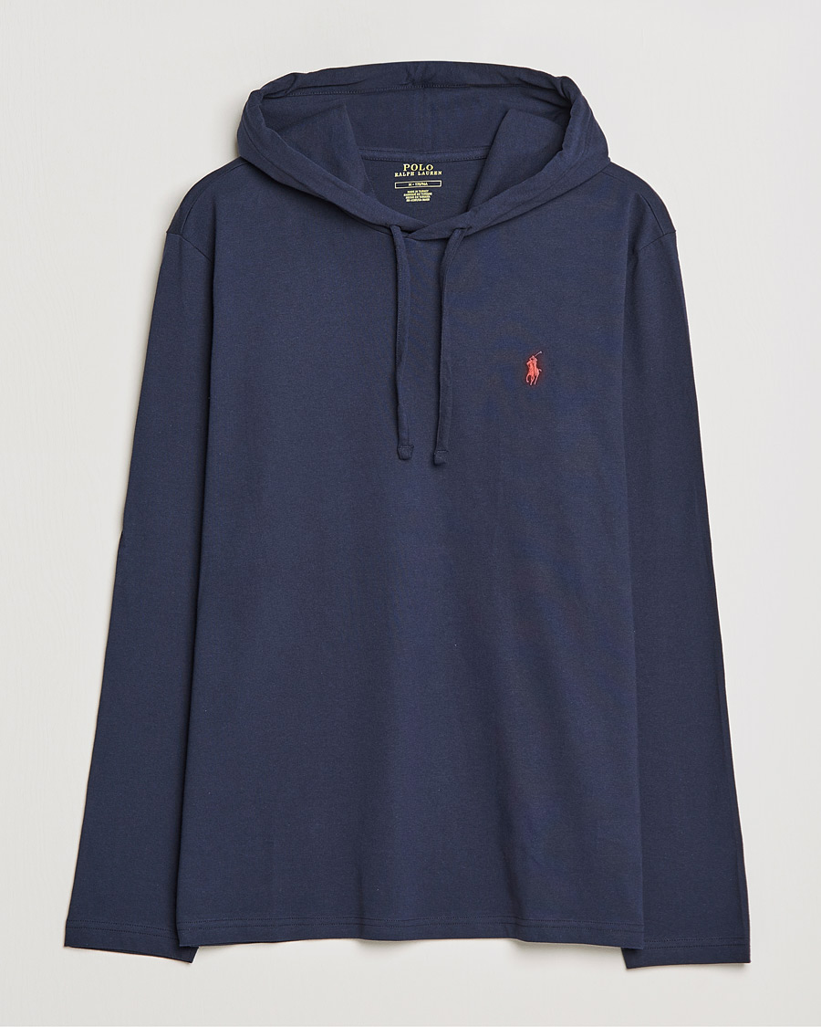 Men | Sweaters & Knitwear | Polo Ralph Lauren | Long Sleeve Hooded T-Shirt Ink