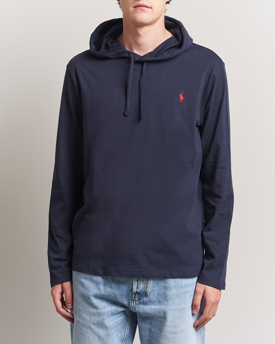 Men | Sweaters & Knitwear | Polo Ralph Lauren | Long Sleeve Hooded T-Shirt Ink