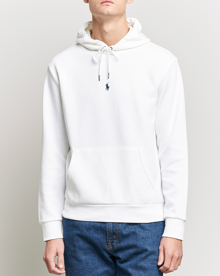 Men | Sweaters & Knitwear | Polo Ralph Lauren | Chest Logo Hoodie White