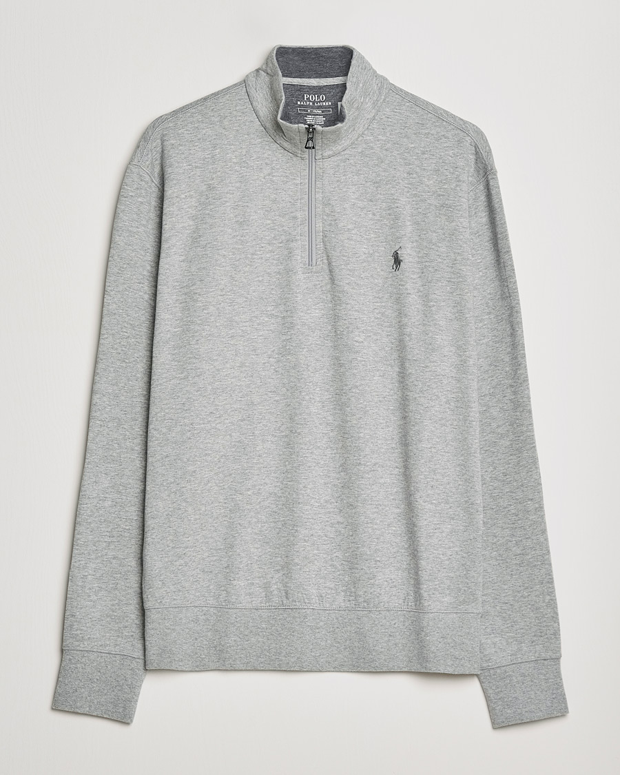 Men | Sweaters & Knitwear | Polo Ralph Lauren | Double Knit Half-Zip Sweater Andover Heather