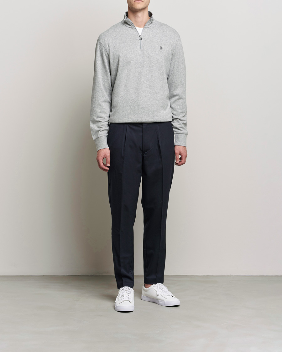 Men | Sweaters & Knitwear | Polo Ralph Lauren | Double Knit Half-Zip Sweater Andover Heather