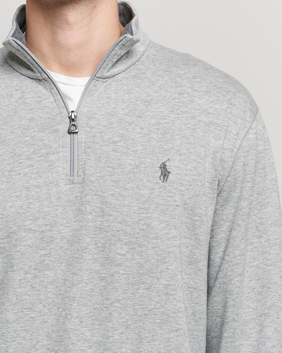 Men | Sweaters & Knitwear | Polo Ralph Lauren | Double Knit Half-Zip Sweater Andover Heather