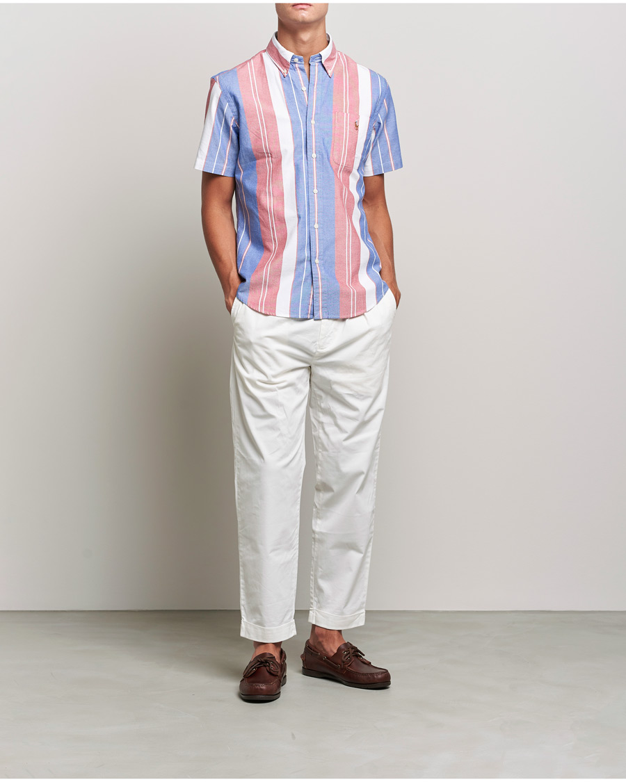 Men | Shirts | Polo Ralph Lauren | Custom Fit Oxford Short Sleeve Striped Shirt Multi