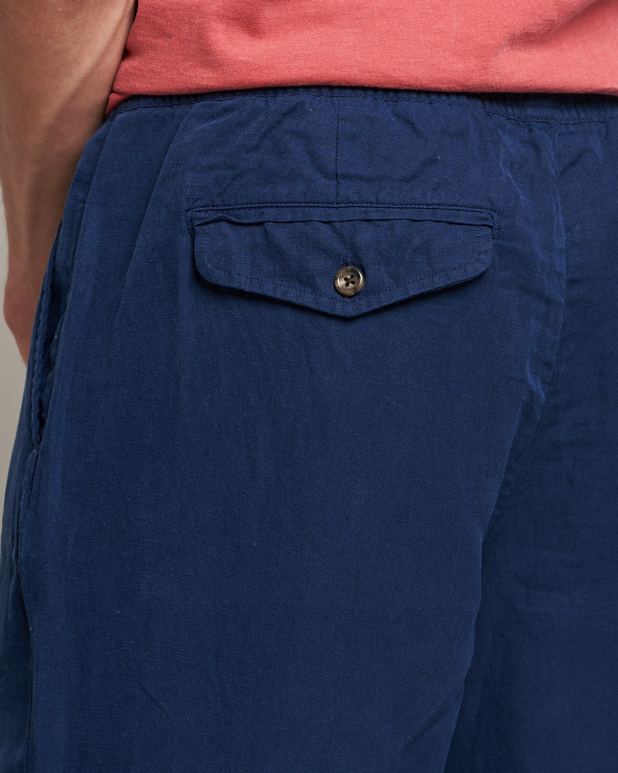 Men | Trousers | Polo Ralph Lauren | Linen/Silk Drawstring Trousers Newport Navy