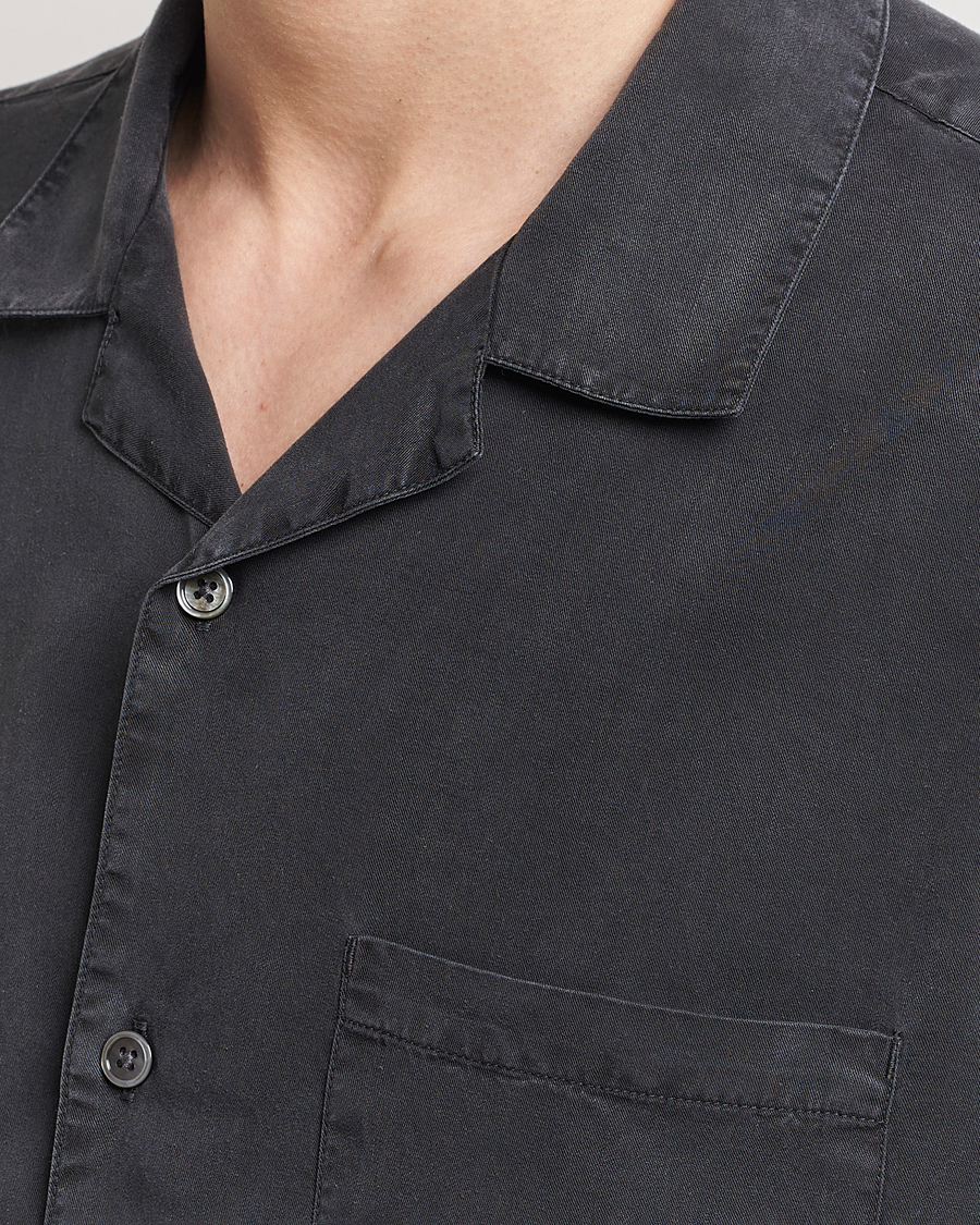 Men | Shirts | A Day's March | Yamu Lyocell Shirt Off Black