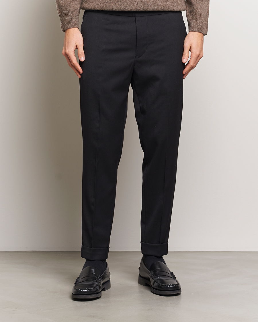 Men | Trousers | Filippa K | Terry Cropped Trousers Black