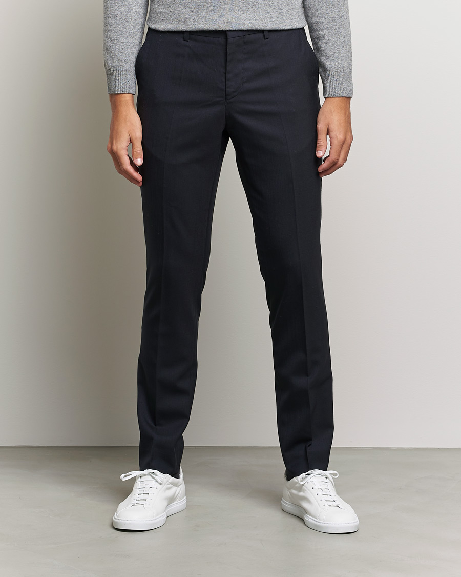 Men | Trousers | Filippa K | Liam Cool Wool Slacks Dark Navy