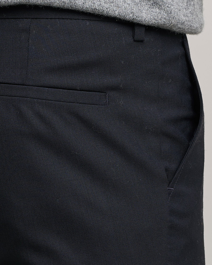 Men | Trousers | Filippa K | Liam Cool Wool Slacks Dark Navy