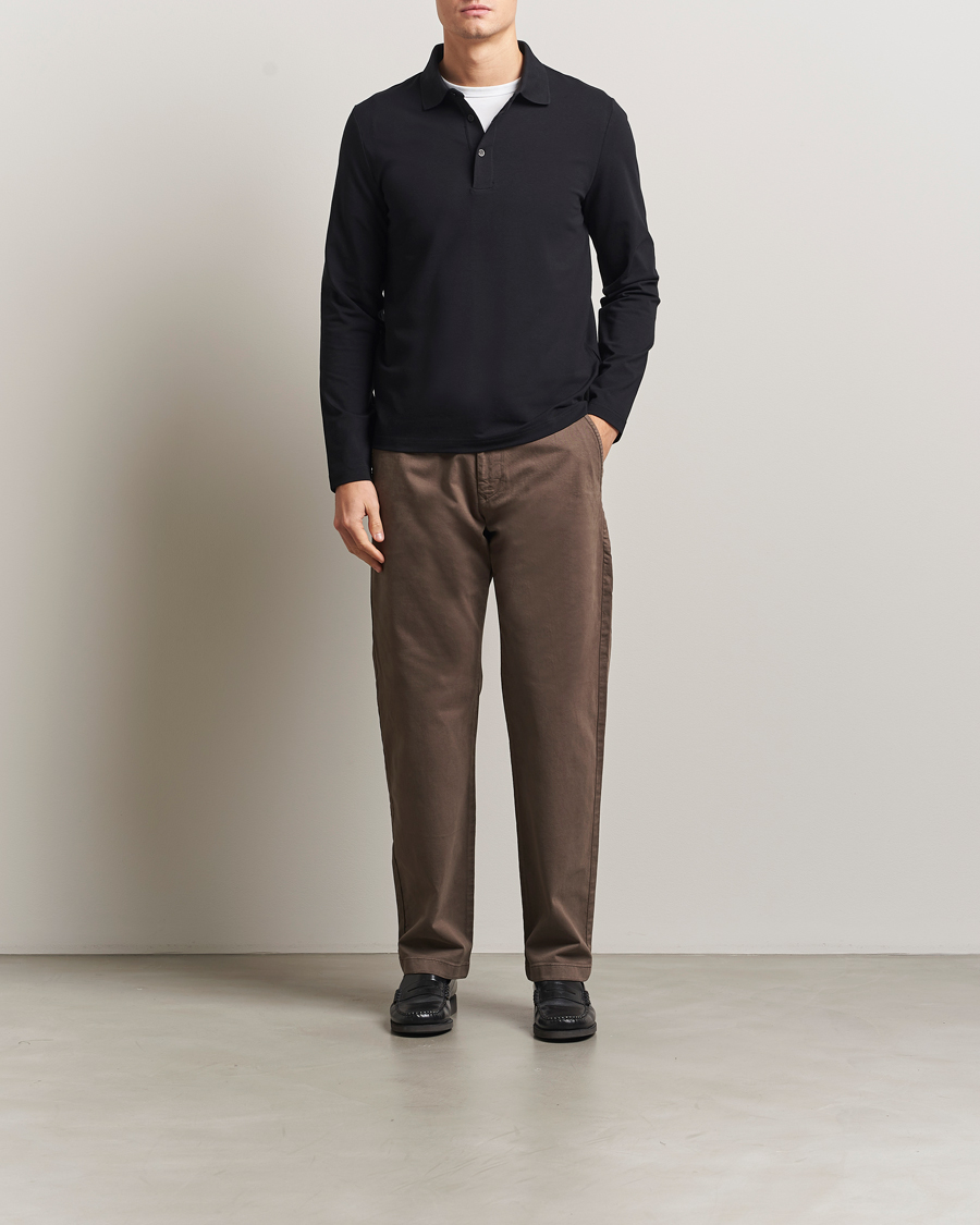 Men | Polo Shirts | Filippa K | Luke Lycra Poloshirt Black