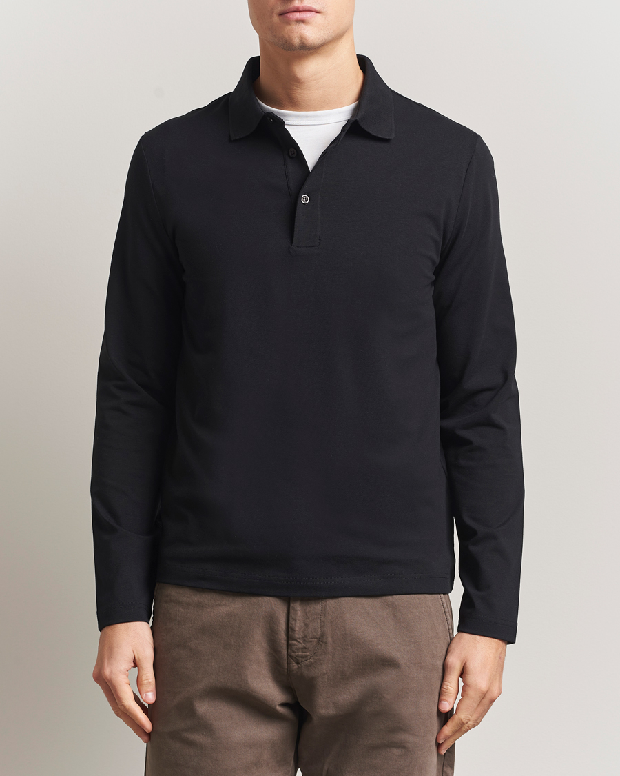 Men | Polo Shirts | Filippa K | Luke Lycra Poloshirt Black