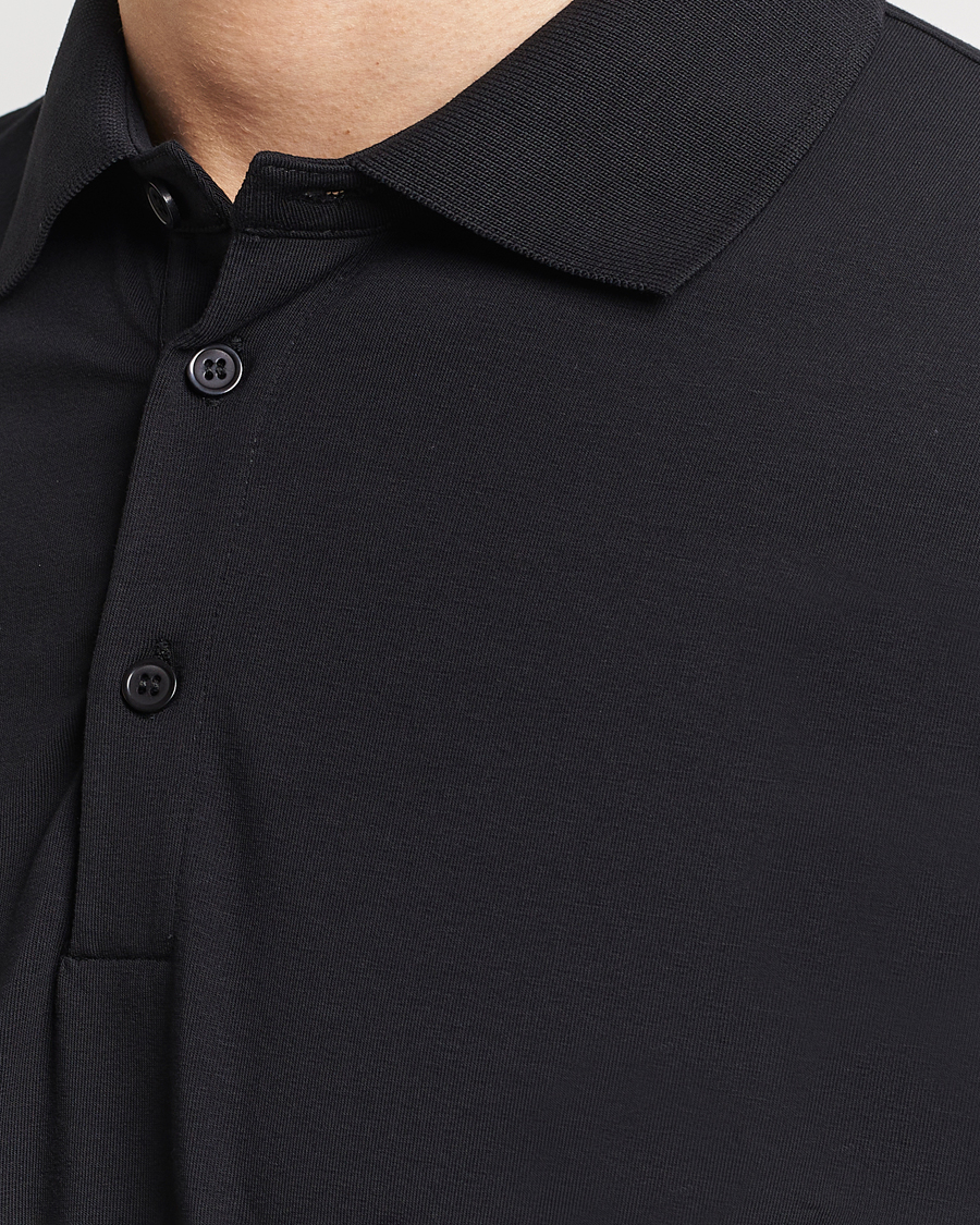 Men | Polo Shirts | Filippa K | Luke Lycra Poloshirt Black