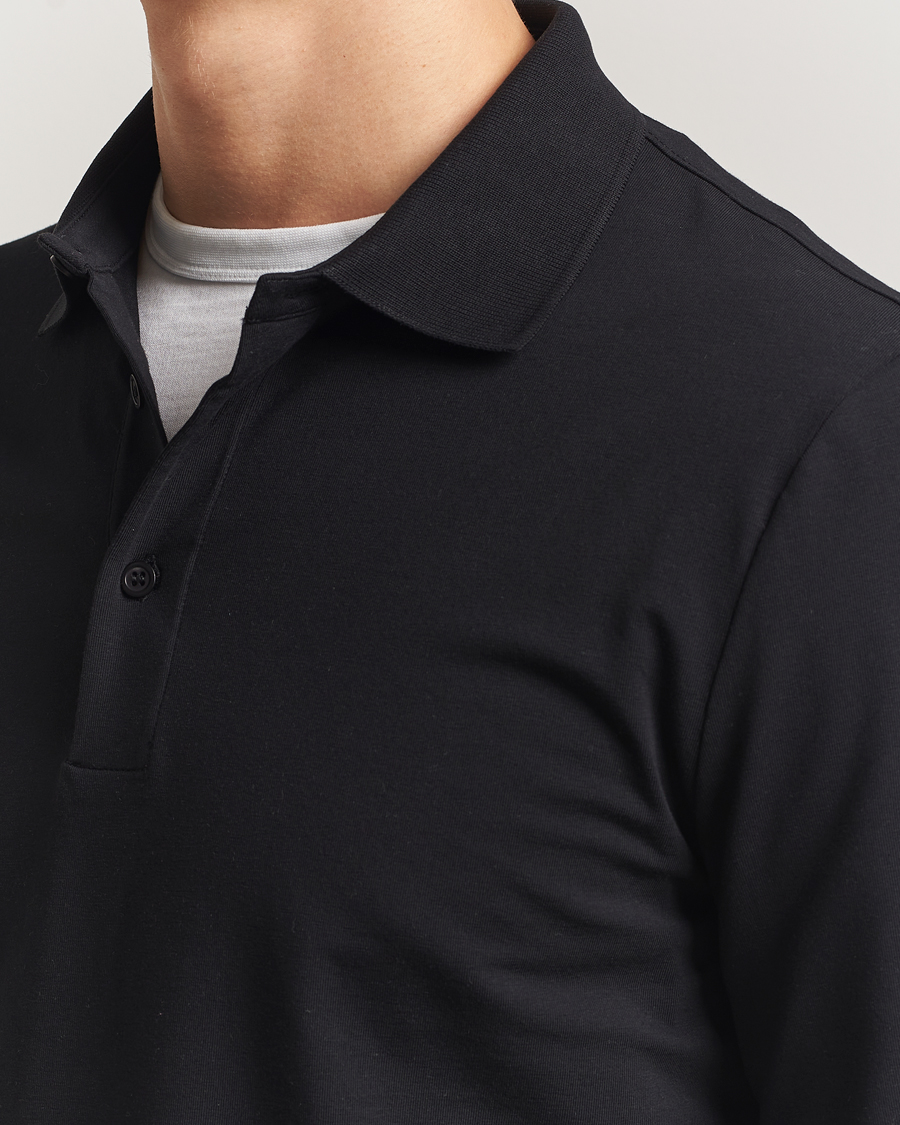 Men | Polo Shirts | Filippa K | Luke Lycra Poloshirt Black