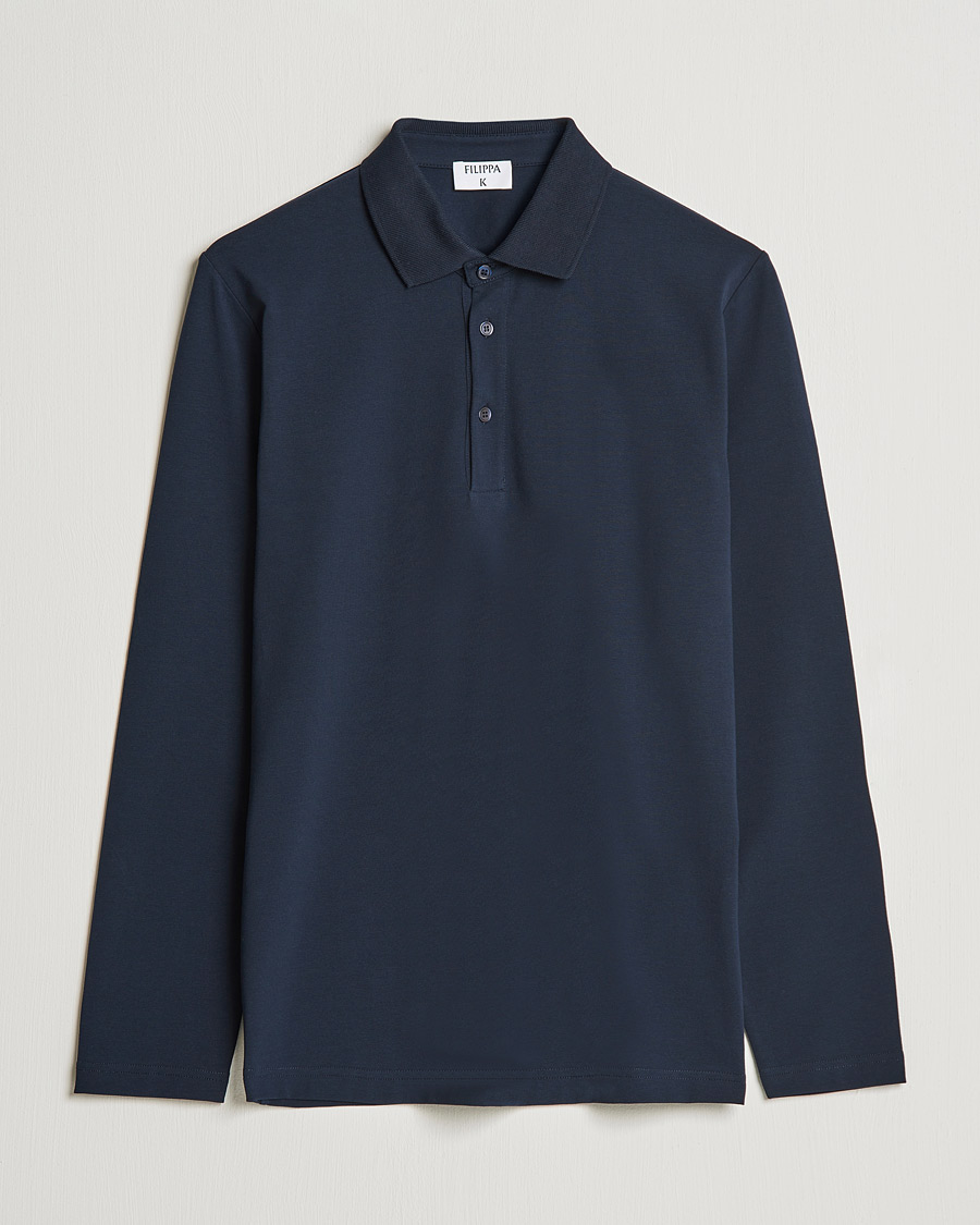 Men | Polo Shirts | Filippa K | Luke Lycra Poloshirt Navy