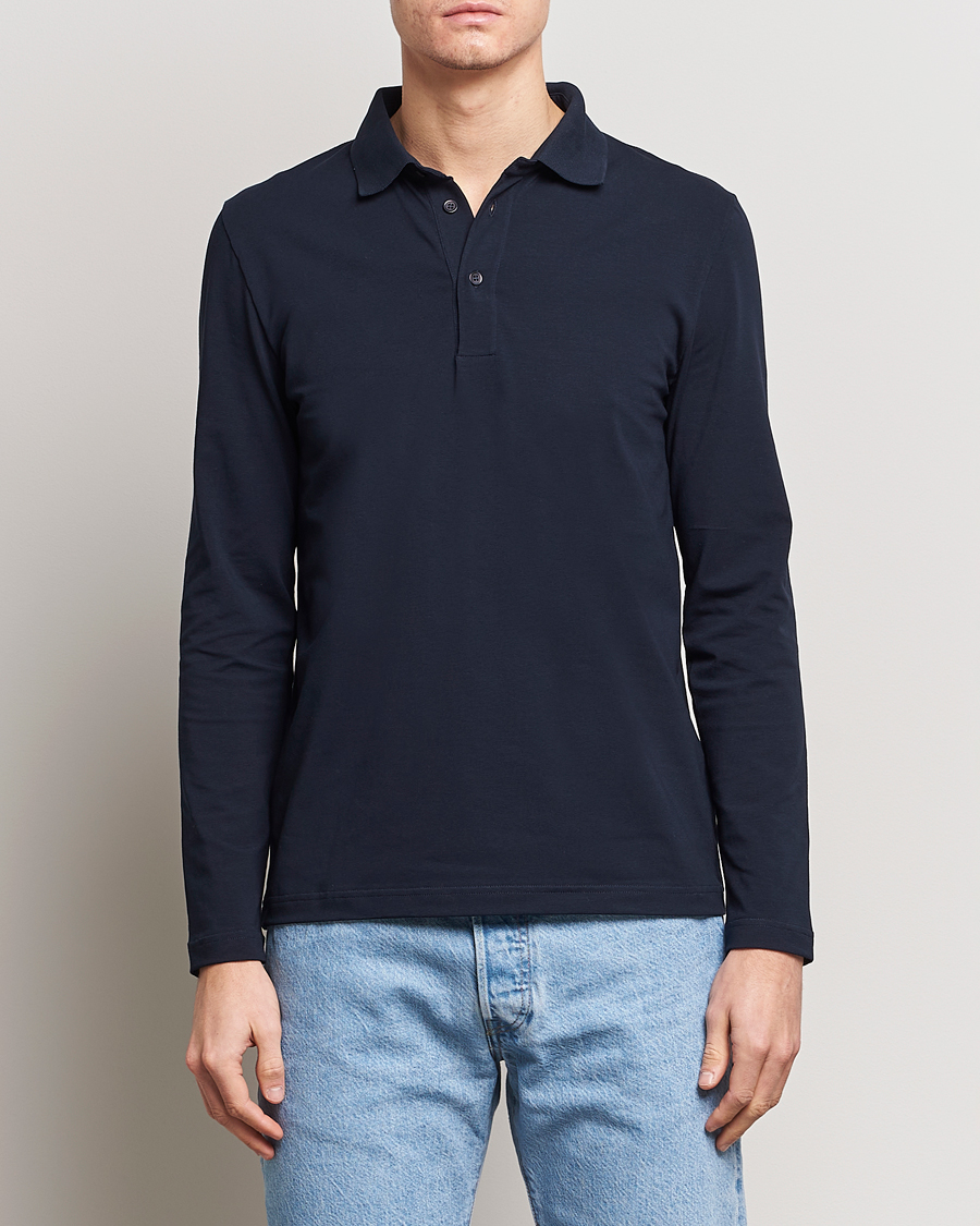 Men | Polo Shirts | Filippa K | Luke Lycra Poloshirt Navy