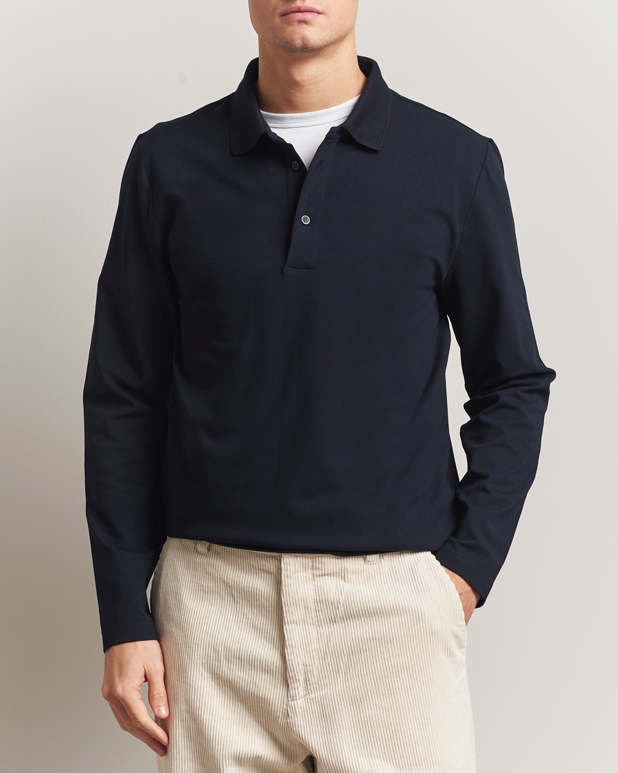 Men | Polo Shirts | Filippa K | Luke Lycra Poloshirt Navy