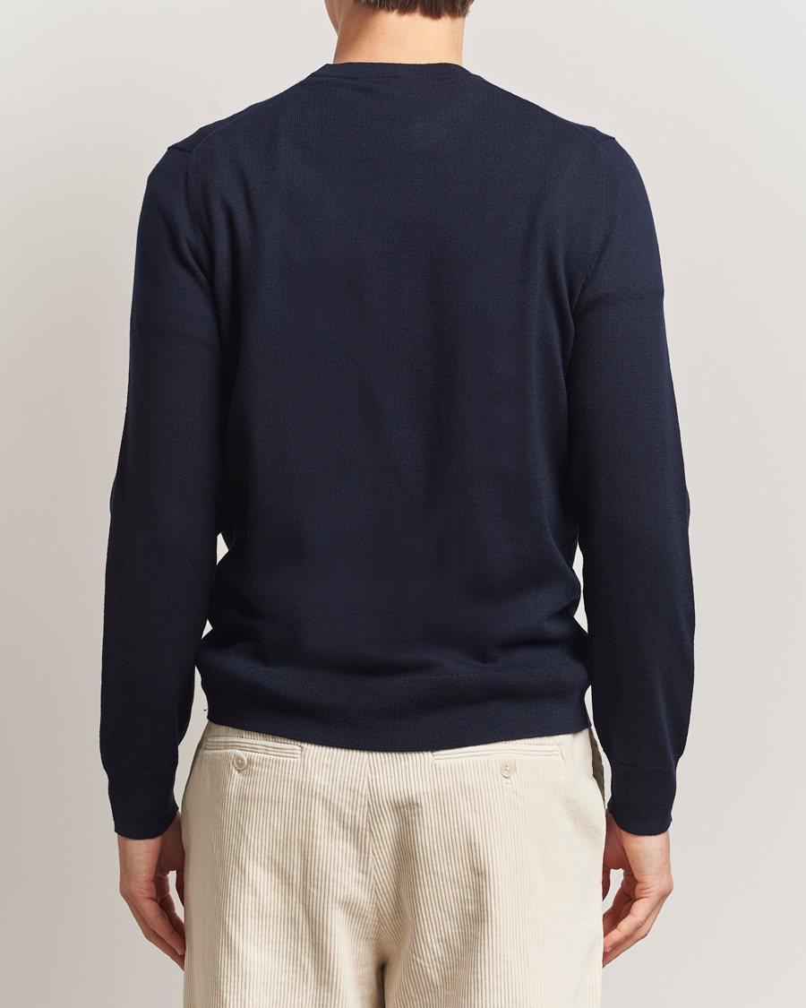 Men | Sweaters & Knitwear | Filippa K | Cotton Merino Basic Sweater Navy