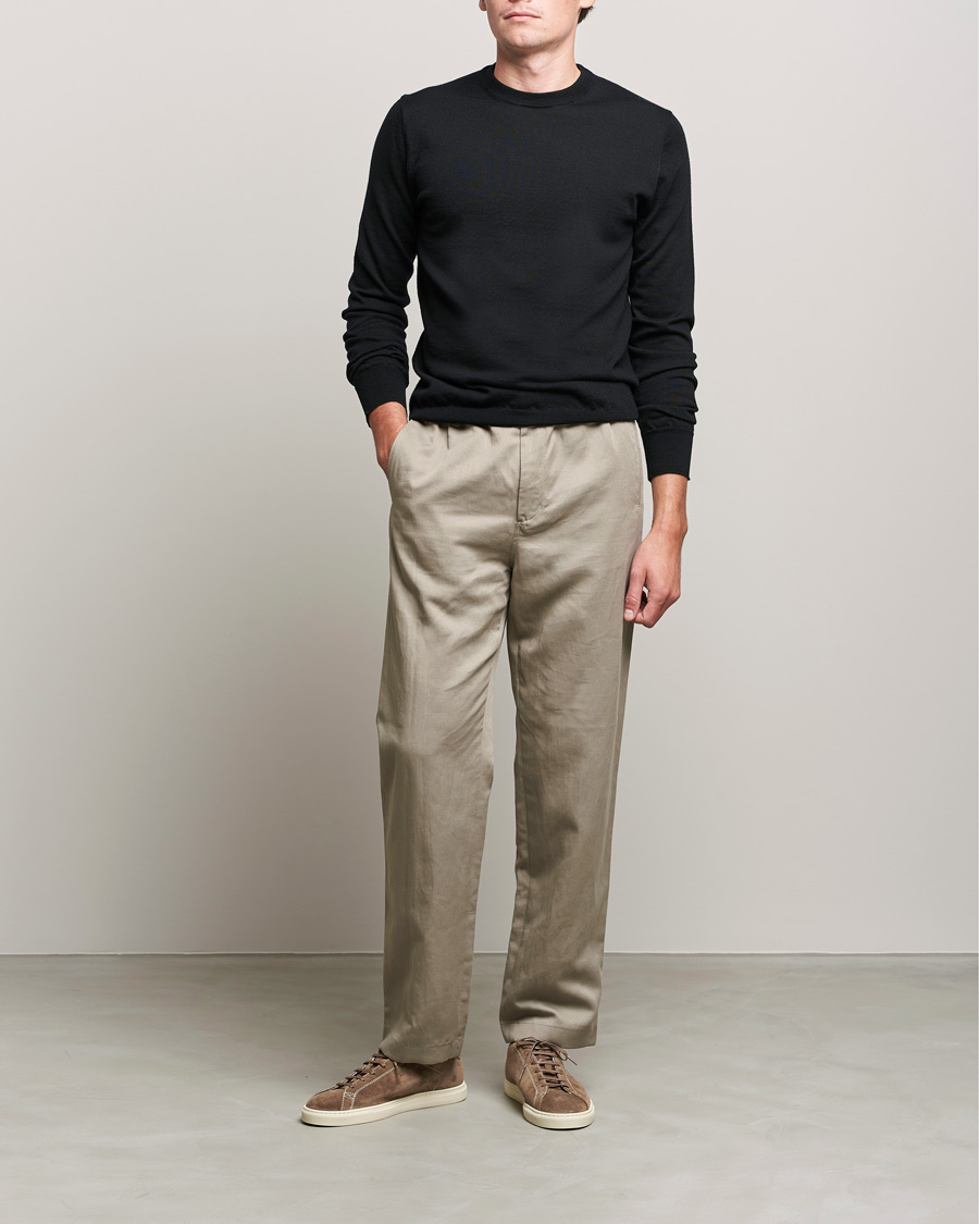 Men | Sweaters & Knitwear | Filippa K | Merino Round Neck Sweater Black