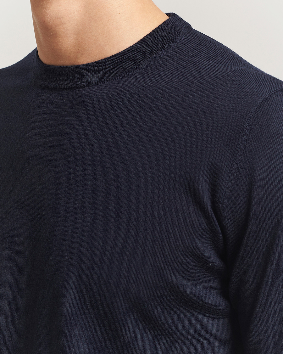 Men | Sweaters & Knitwear | Filippa K | Merino Round Neck Sweater Navy