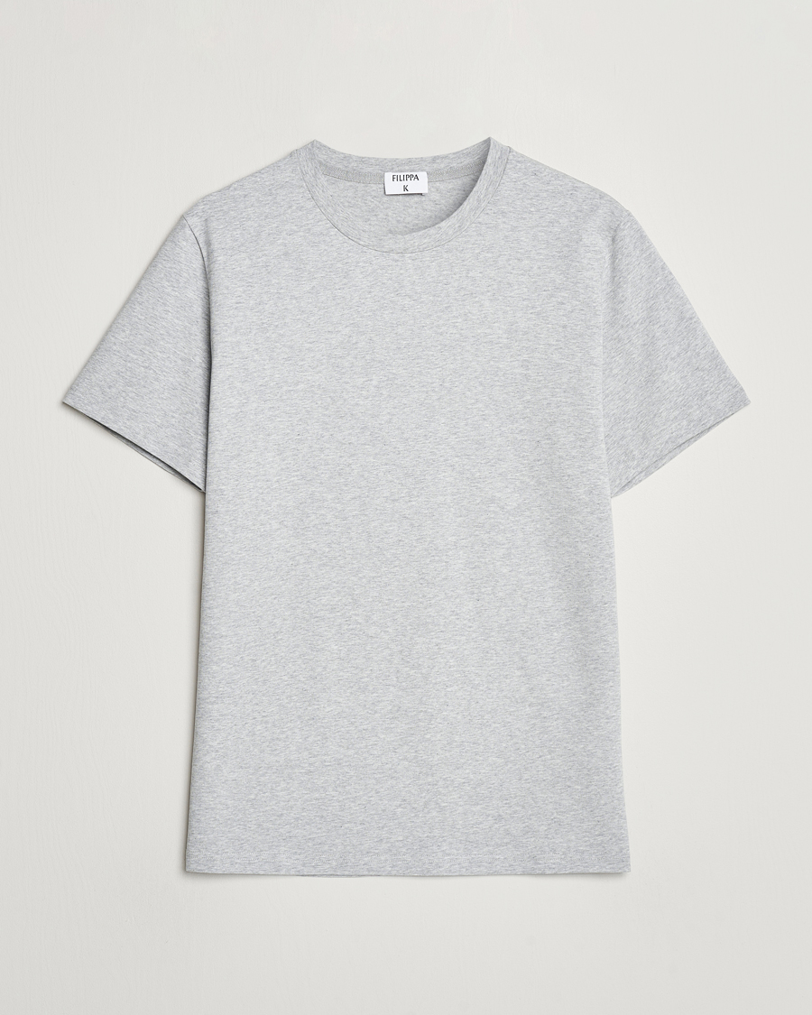 Men | T-Shirts | Filippa K | Soft Lycra Tee Light Grey Melange