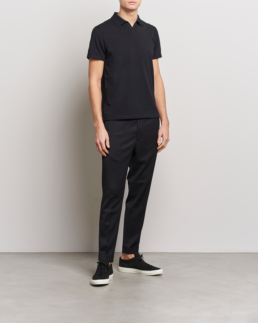 Men | Polo Shirts | Filippa K | Soft Lycra Polo Tee Black