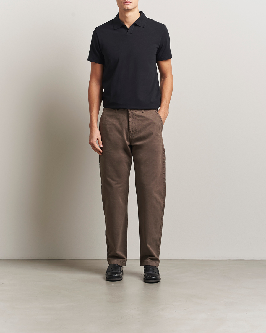 Men | Polo Shirts | Filippa K | Soft Lycra Polo Tee Black