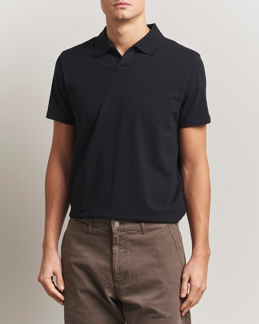 Men | Polo Shirts | Filippa K | Soft Lycra Polo Tee Black