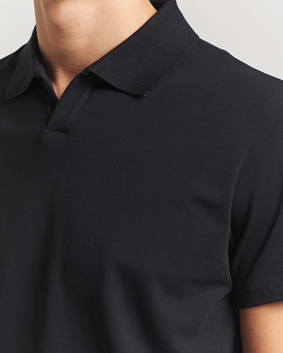 Men | Polo Shirts | Filippa K | Soft Lycra Polo Tee Black