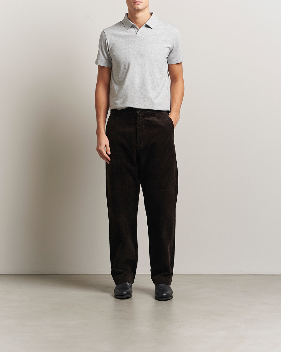 Men | Polo Shirts | Filippa K | Soft Lycra Polo Tee Light Grey Melange