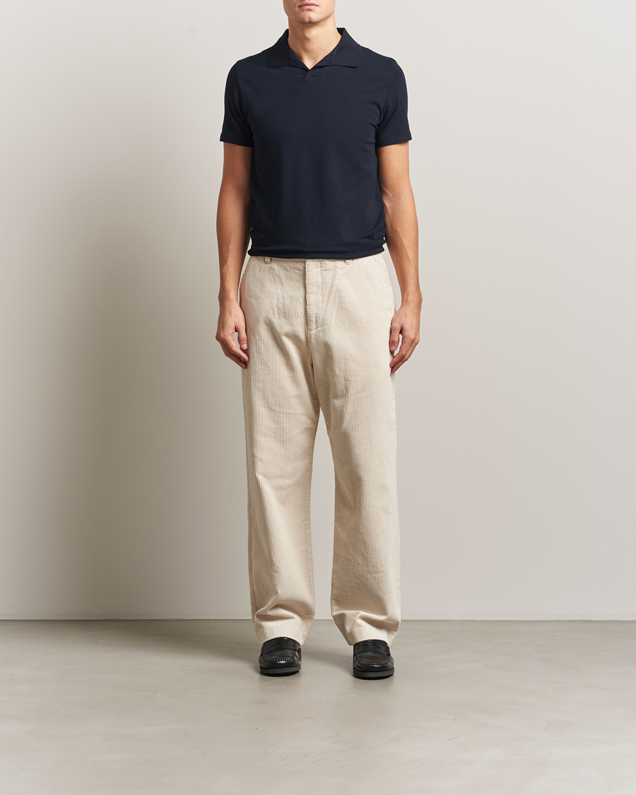 Men | Polo Shirts | Filippa K | Soft Lycra Polo Tee Navy