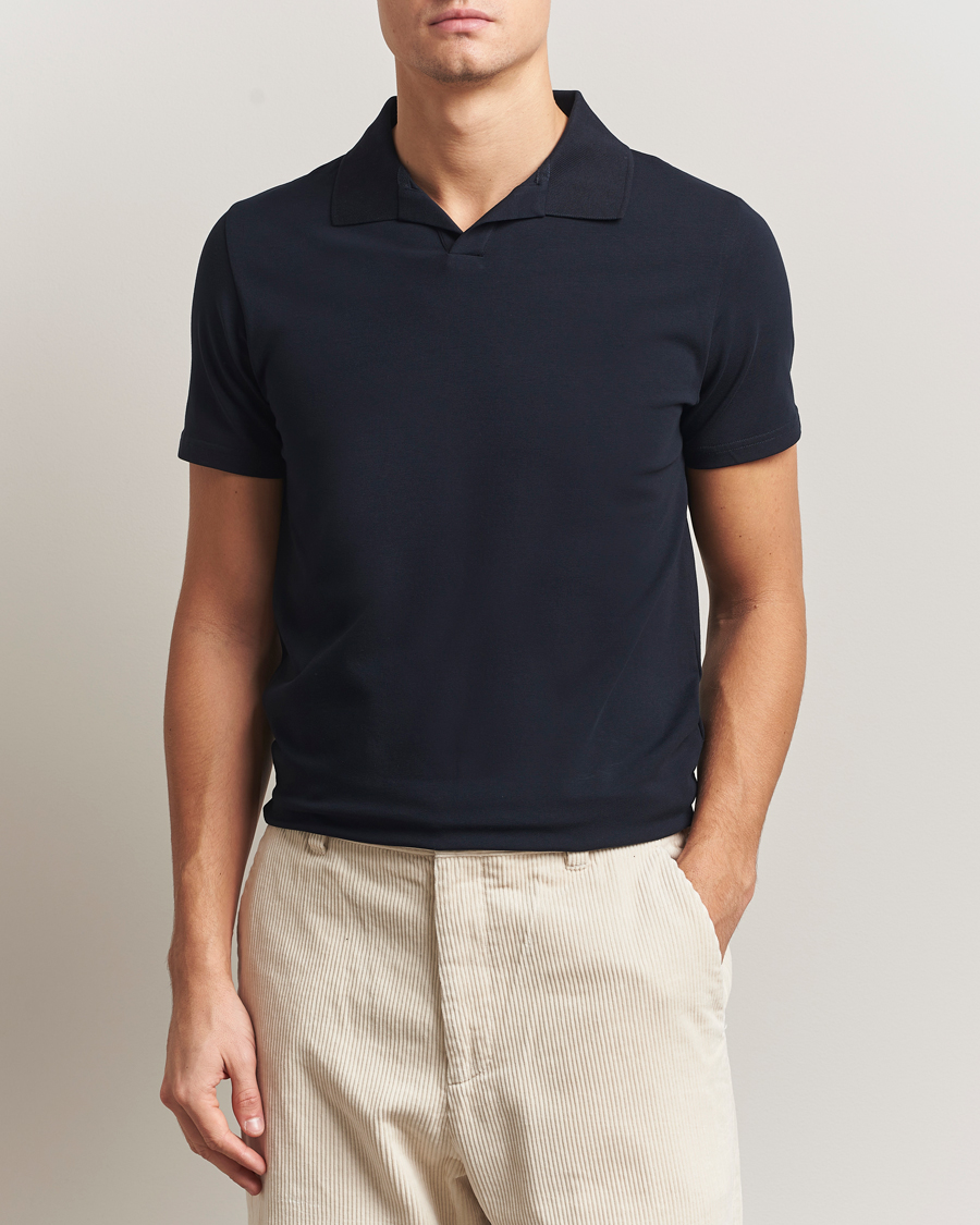 Men | Polo Shirts | Filippa K | Soft Lycra Polo Tee Navy