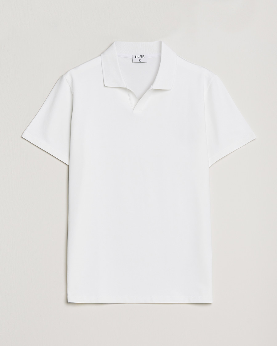 Men | Polo Shirts | Filippa K | Soft Lycra Polo Tee White