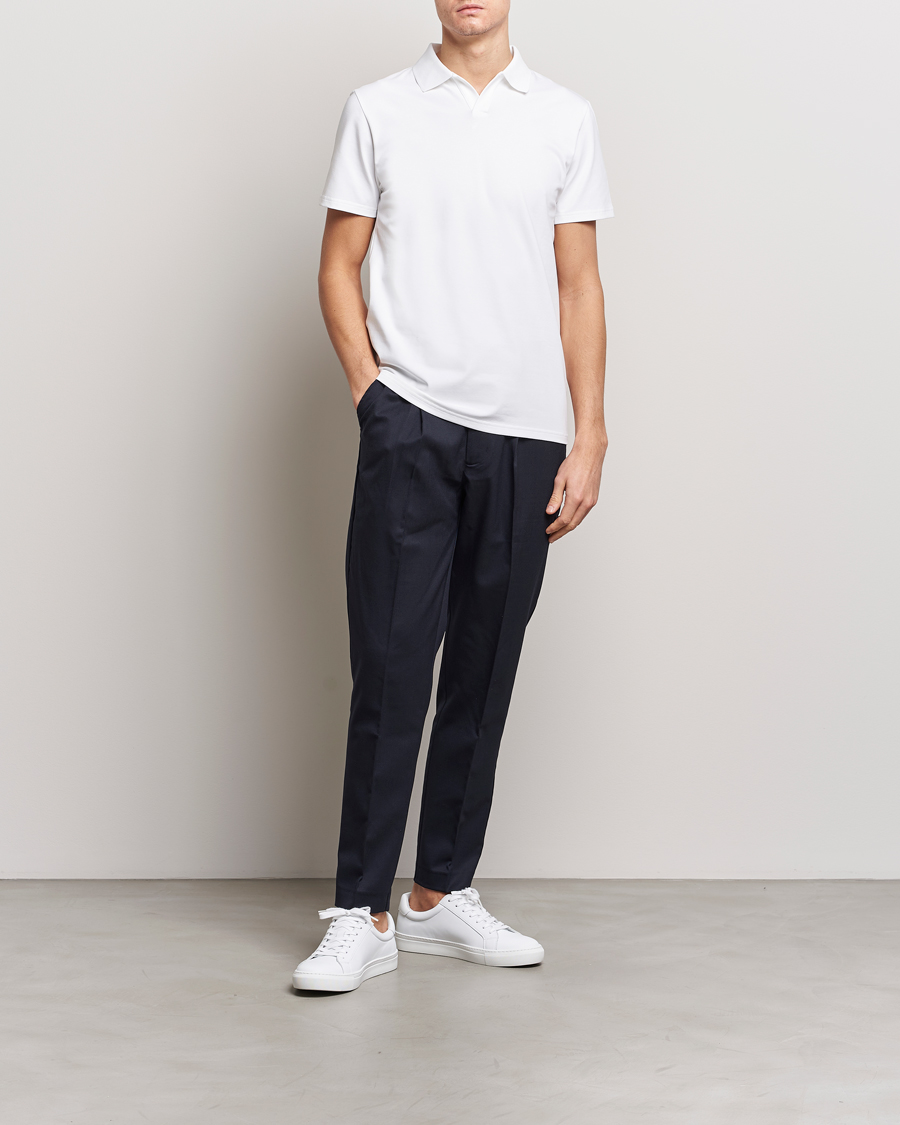 Men | Polo Shirts | Filippa K | Soft Lycra Polo Tee White