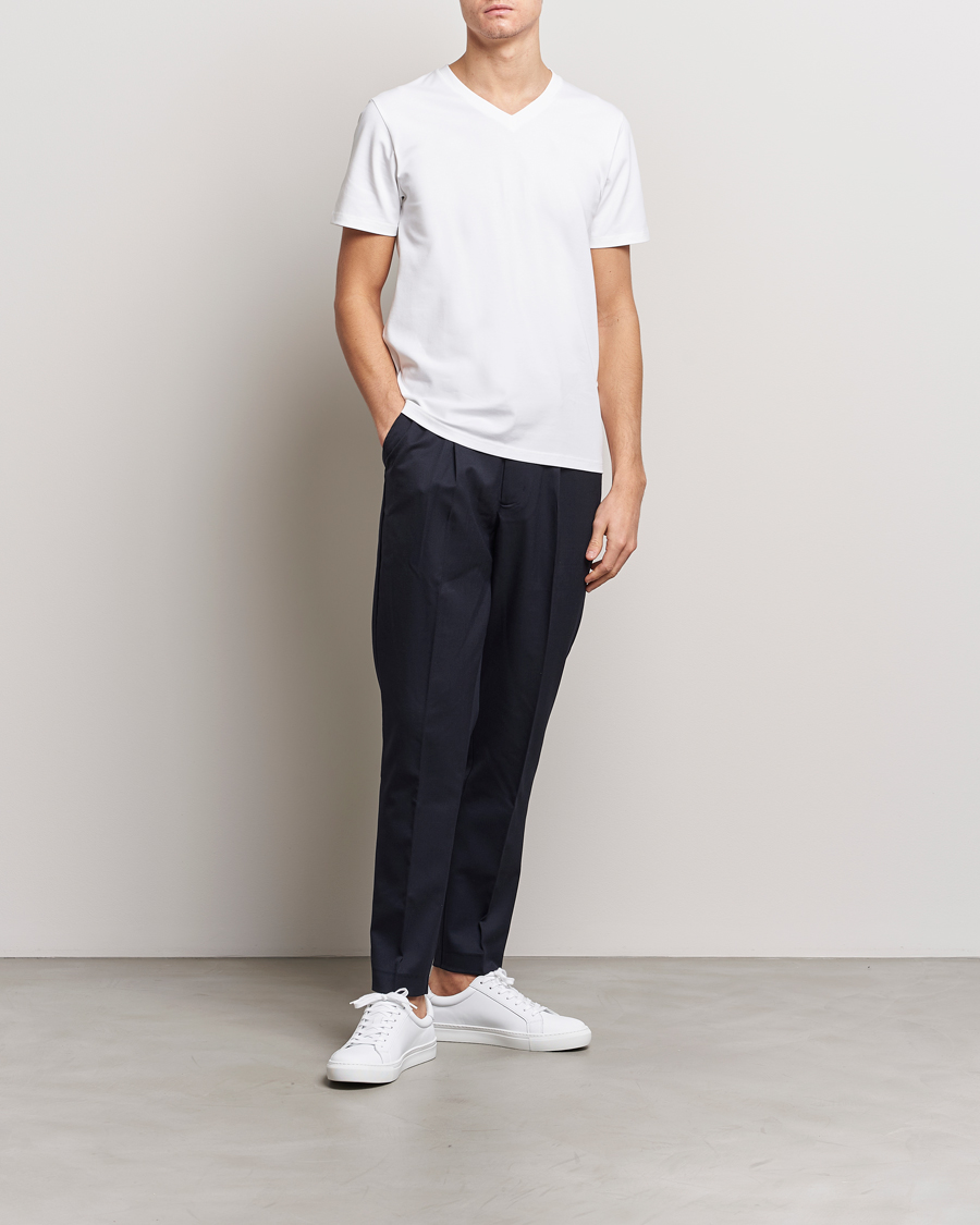 Men | T-Shirts | Filippa K | Soft Lycra V-Neck Tee White