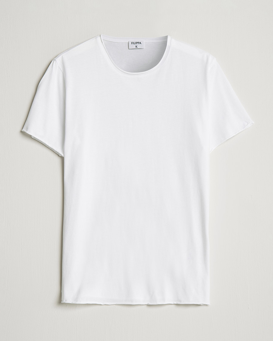 Men | T-Shirts | Filippa K | Roll Neck Crew Neck Tee White