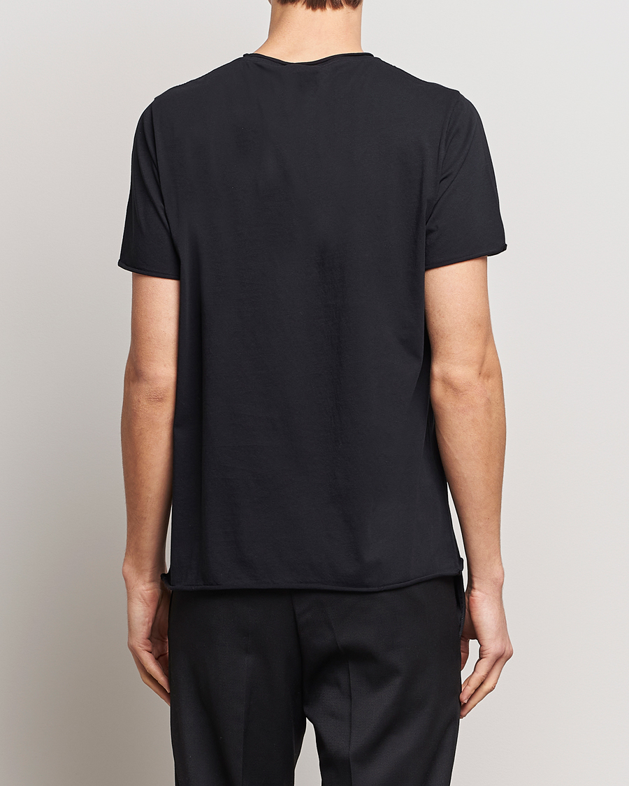 Men | T-Shirts | Filippa K | Roll Neck Crew Neck Tee Black