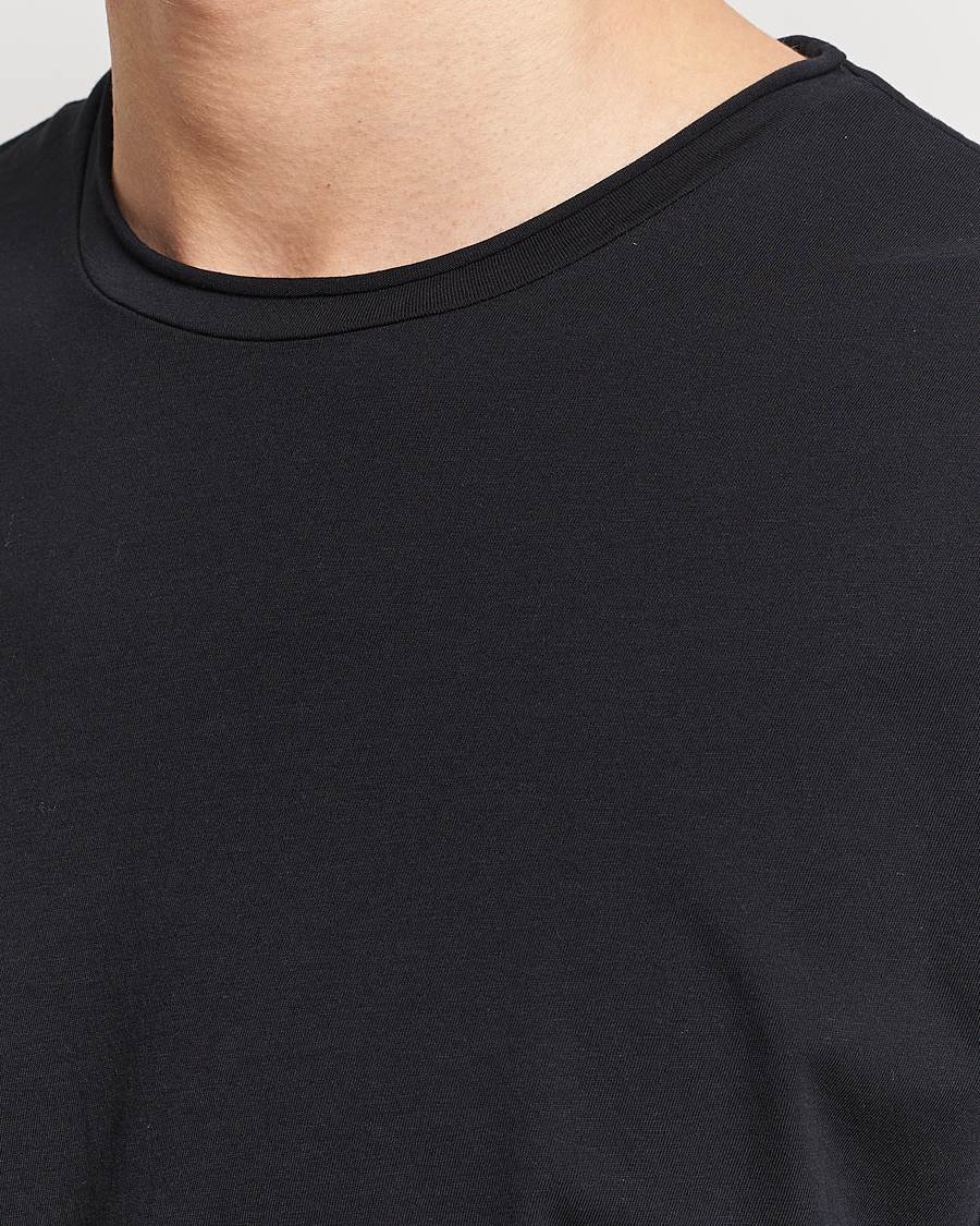 Men | T-Shirts | Filippa K | Roll Neck Crew Neck Tee Black