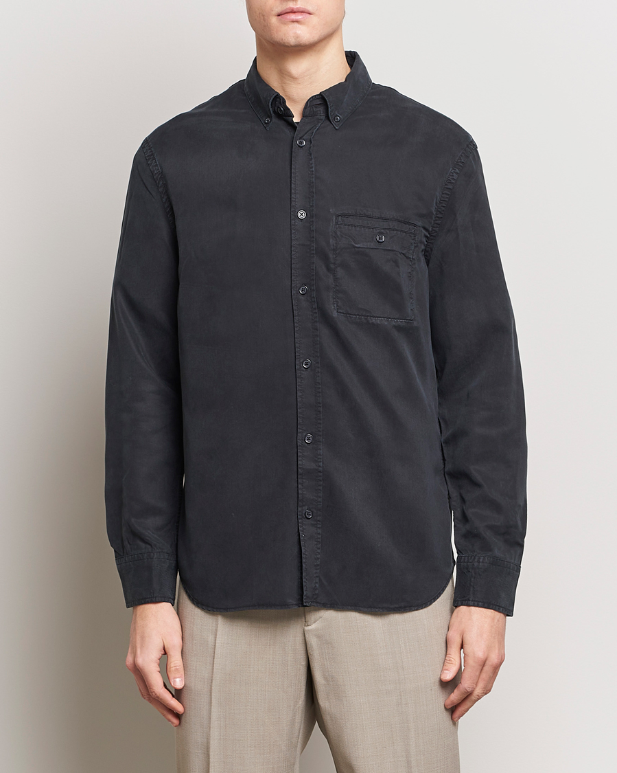 Men | Shirts | Filippa K | Zachary Tencel Shirt Almost Black