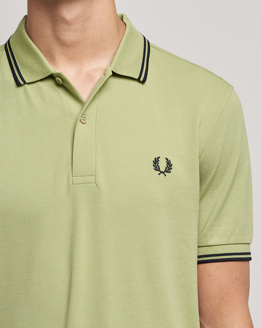 Men | Polo Shirts | Fred Perry | Twin Tip Polo Sage Green 