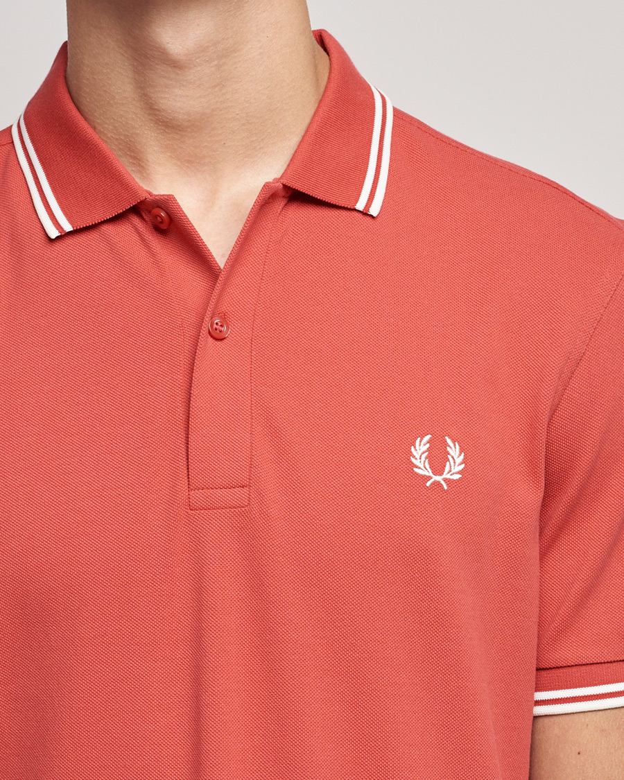 Men | Polo Shirts | Fred Perry | Twin Tip Polo Washed Red
