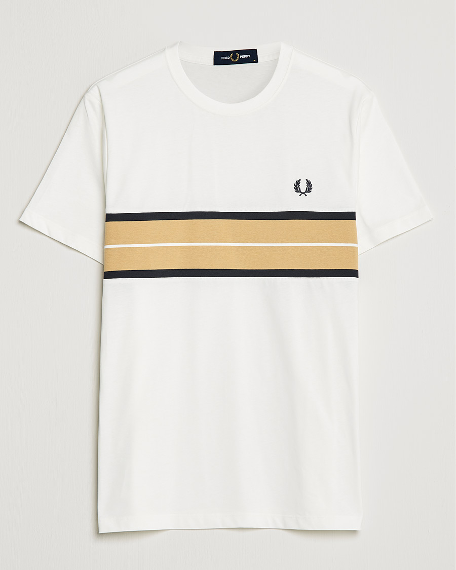 Men | T-Shirts | Fred Perry | Tram Line Pannel Tee Snow White