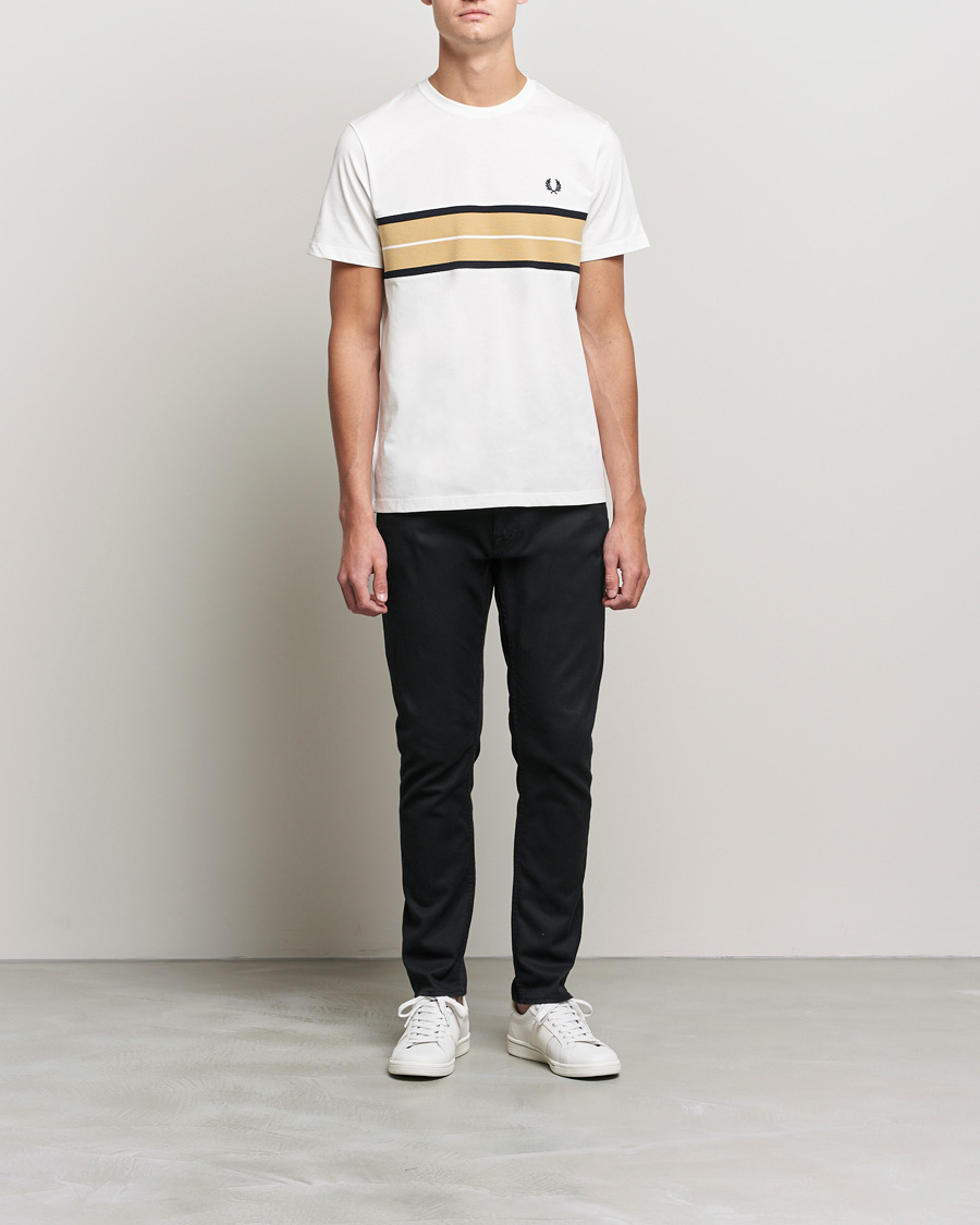Men | T-Shirts | Fred Perry | Tram Line Pannel Tee Snow White