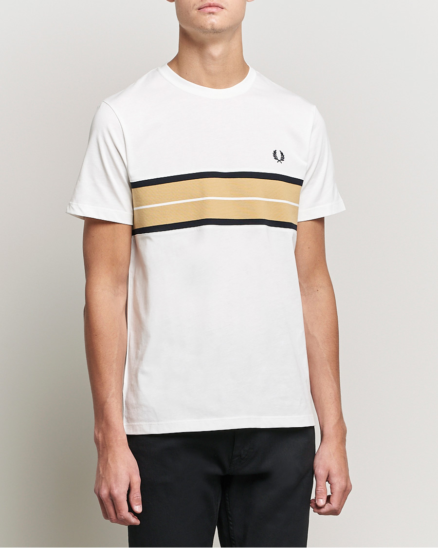 Men | T-Shirts | Fred Perry | Tram Line Pannel Tee Snow White