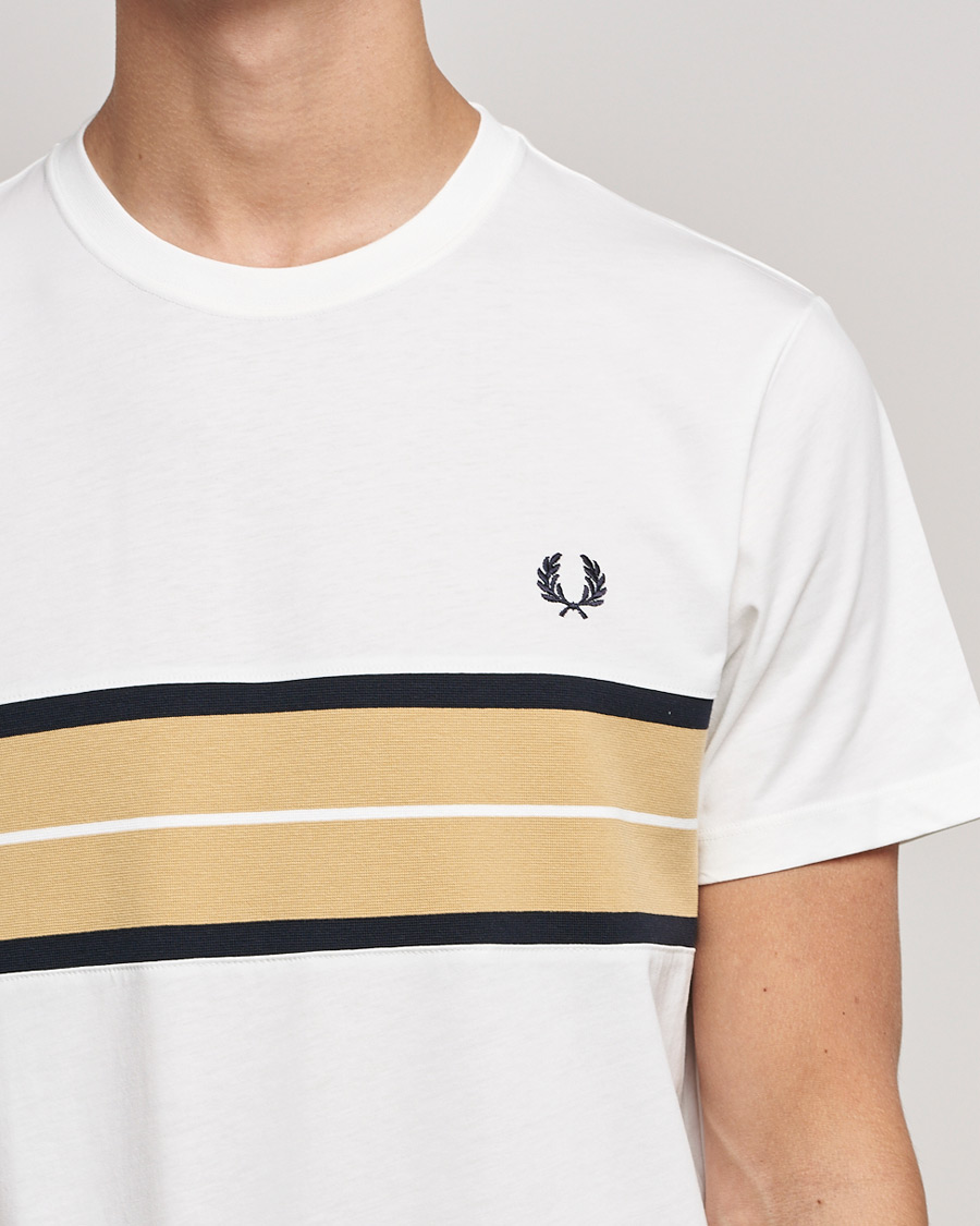Men | T-Shirts | Fred Perry | Tram Line Pannel Tee Snow White