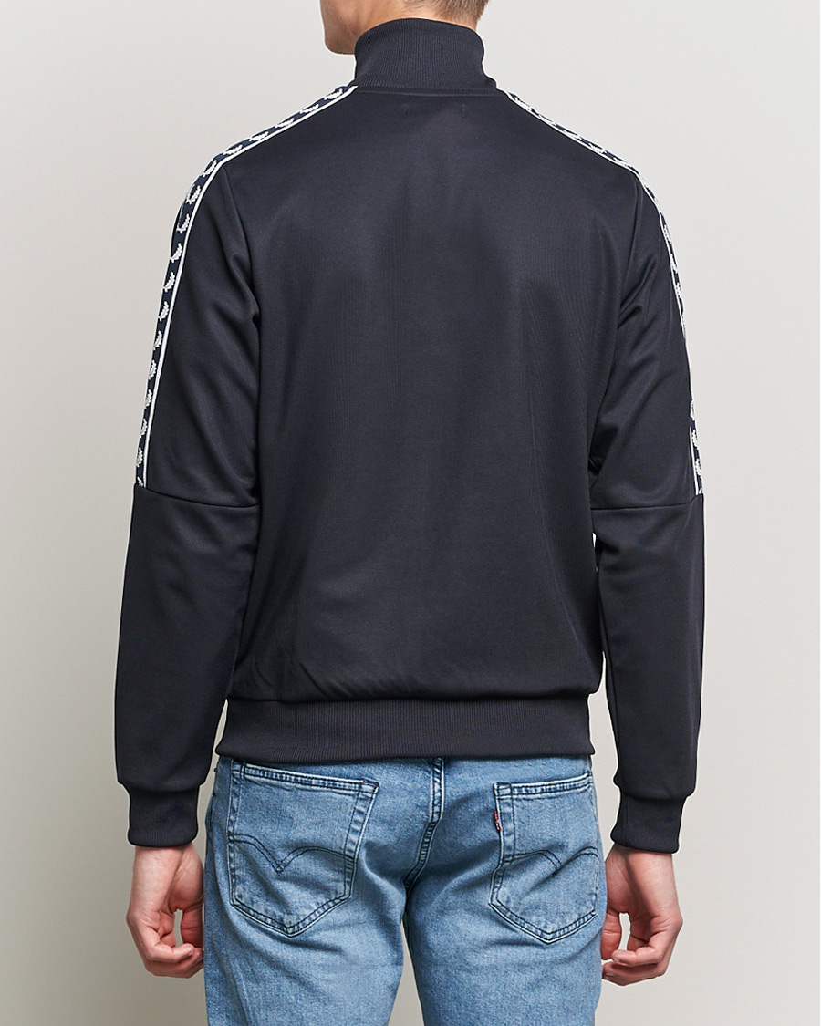 Men | Sweaters & Knitwear | Fred Perry | Pannel Taped Track Jacket Navy