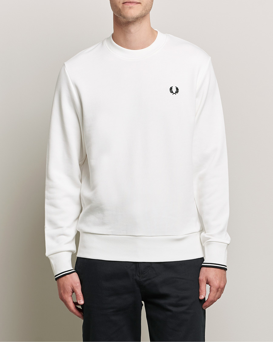 Men | Sweaters & Knitwear | Fred Perry | Crew Neck Sweatshirt Snow White