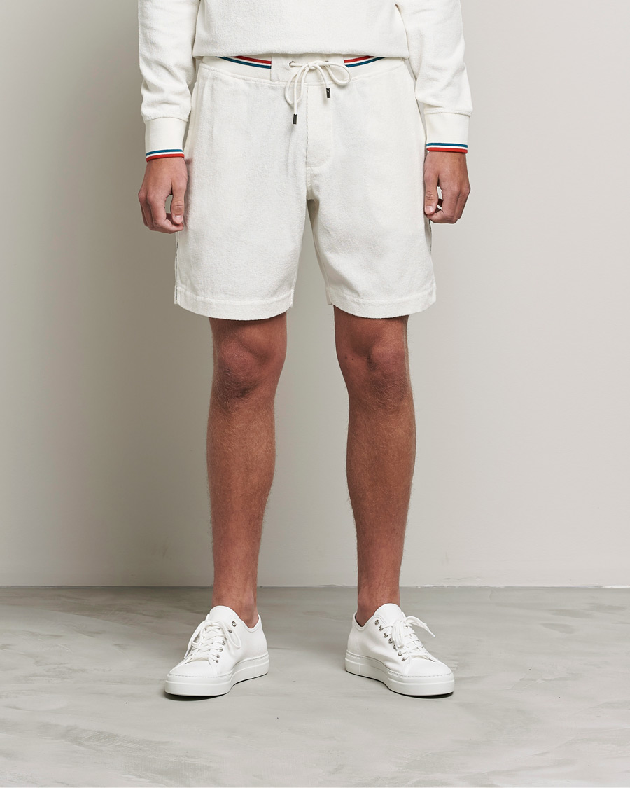 Men | Shorts | Orlebar Brown | Afador OB Stripe Towelling Shorts White Sand