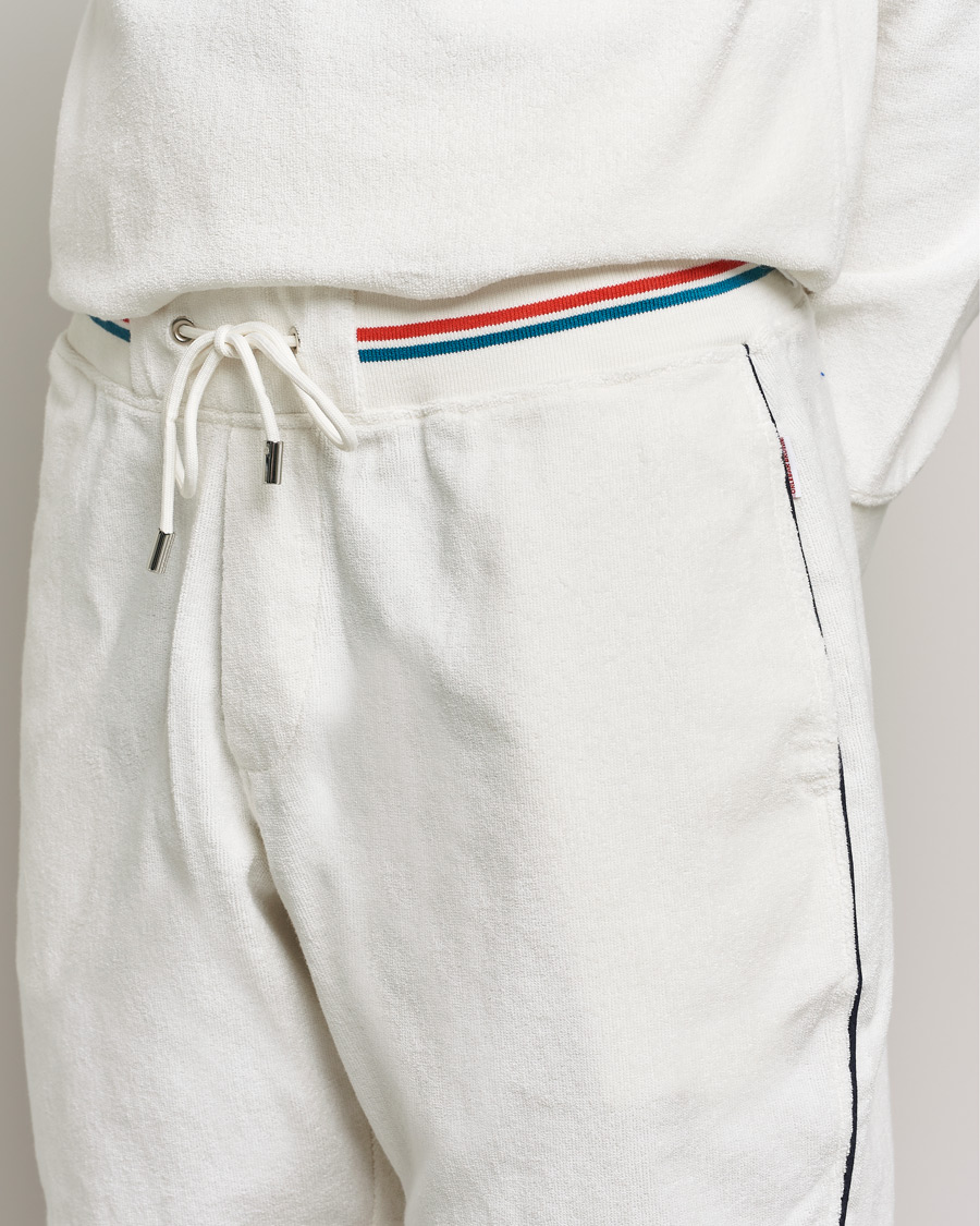 Men | Shorts | Orlebar Brown | Afador OB Stripe Towelling Shorts White Sand