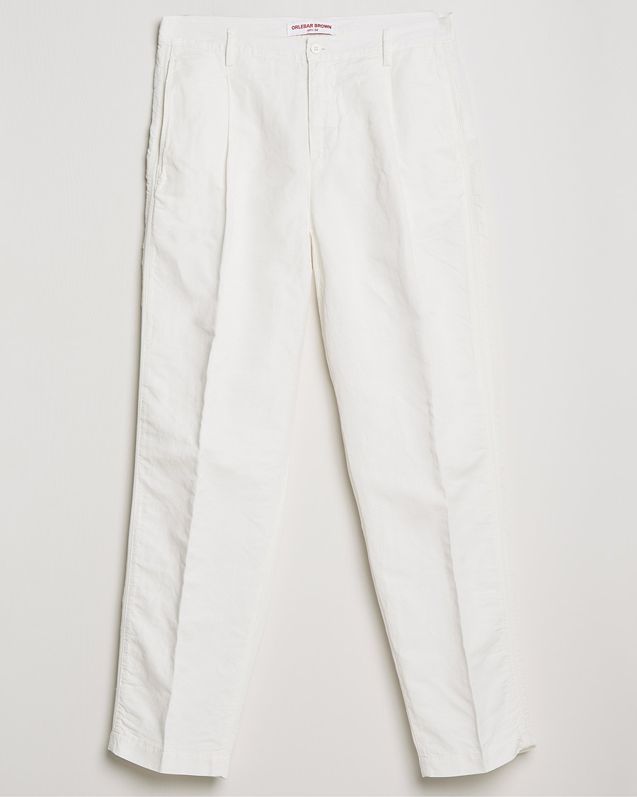 Men | Trousers | Orlebar Brown | Dunmore Linen/Cotton Trousers White Sand