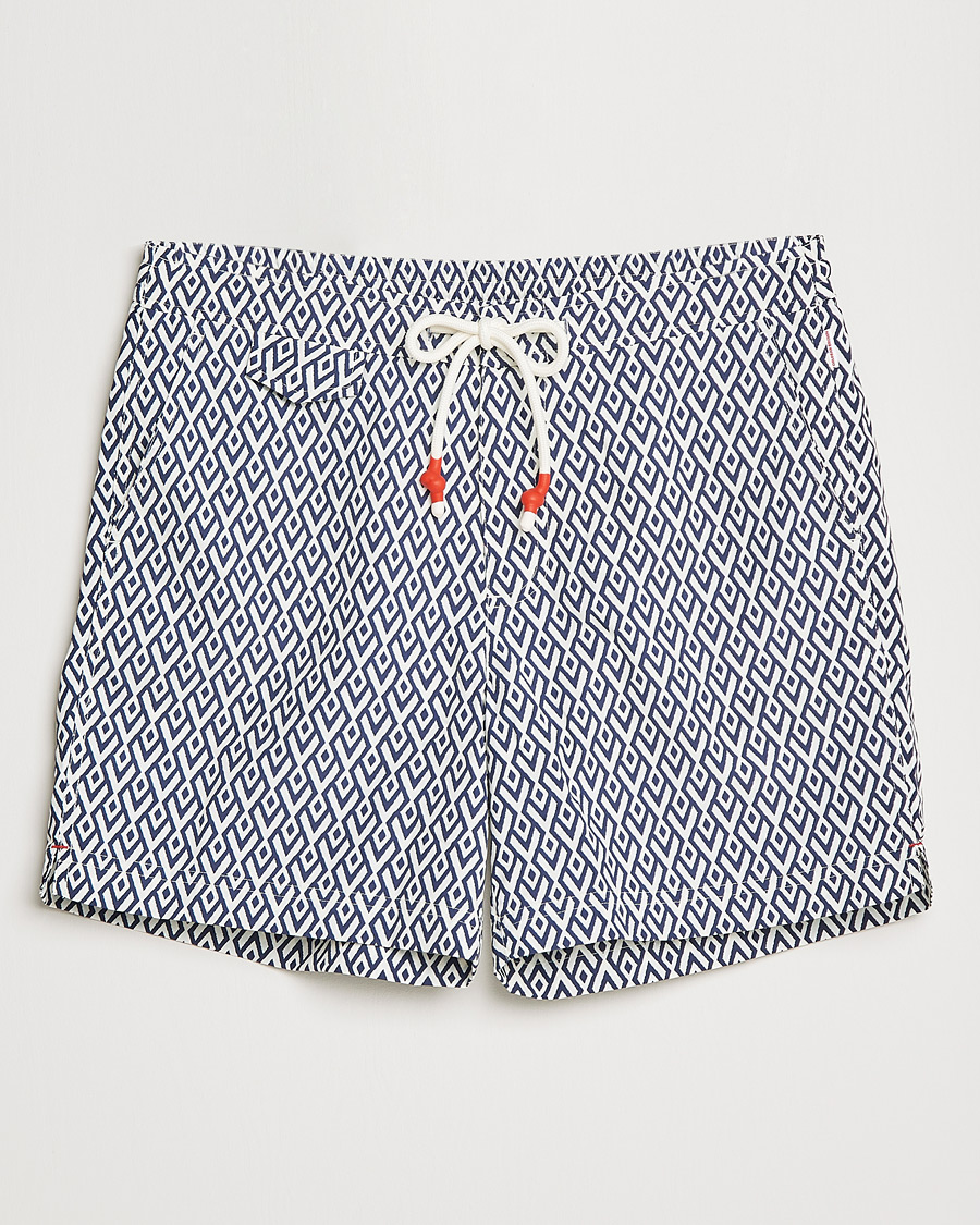 Men | Swimwear | Orlebar Brown | Standard Cano Printed Swimshorts Navy/Cloud